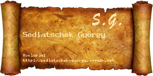 Sedlatschek György névjegykártya