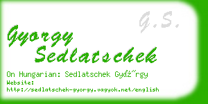 gyorgy sedlatschek business card